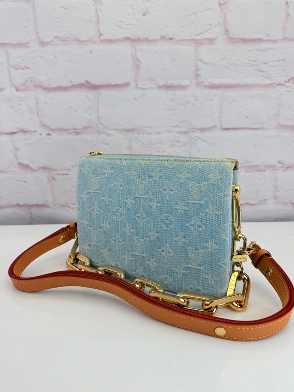 Louis Vuitton Monogram Denim Coussin BB Sky Blue